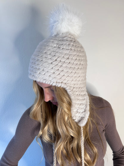 The Grossinger Trapper Hat- Ivory