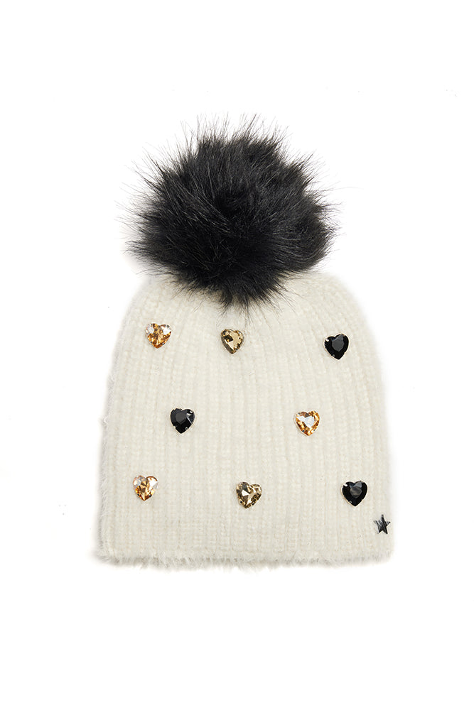 The ice Heart Hat-Ivory