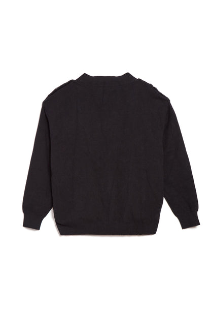 The Aman Black Sherpa Cardigan