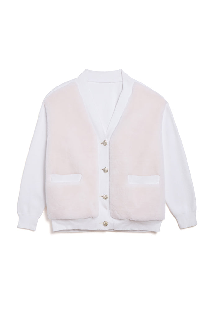 The Aman Ivory Sherpa Cardigan