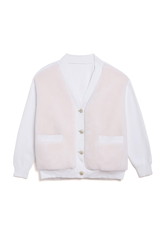 The Aman Ivory Sherpa Cardigan